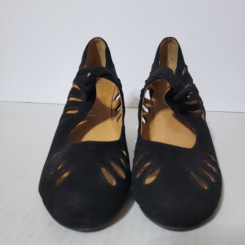 Jeffrey Campbell Edna Black Suede Cut Out Wedge Pumps Size 9M - Picture 5 of 8
